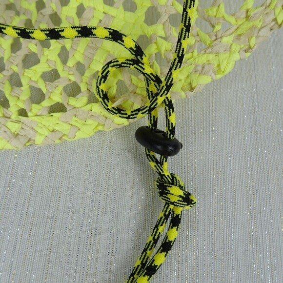 BP Floppy Sun Straw Floppy Hat Brim Almond- Yellow Iris Adjustable Strap NWT - Picture 8 of 12